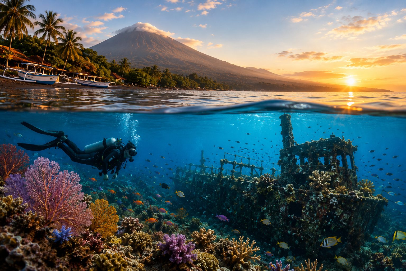 Cover image for Diving in Amed: Shipwrecks, Coral Gardens & Macro Magic on Bali's Quiet Coast