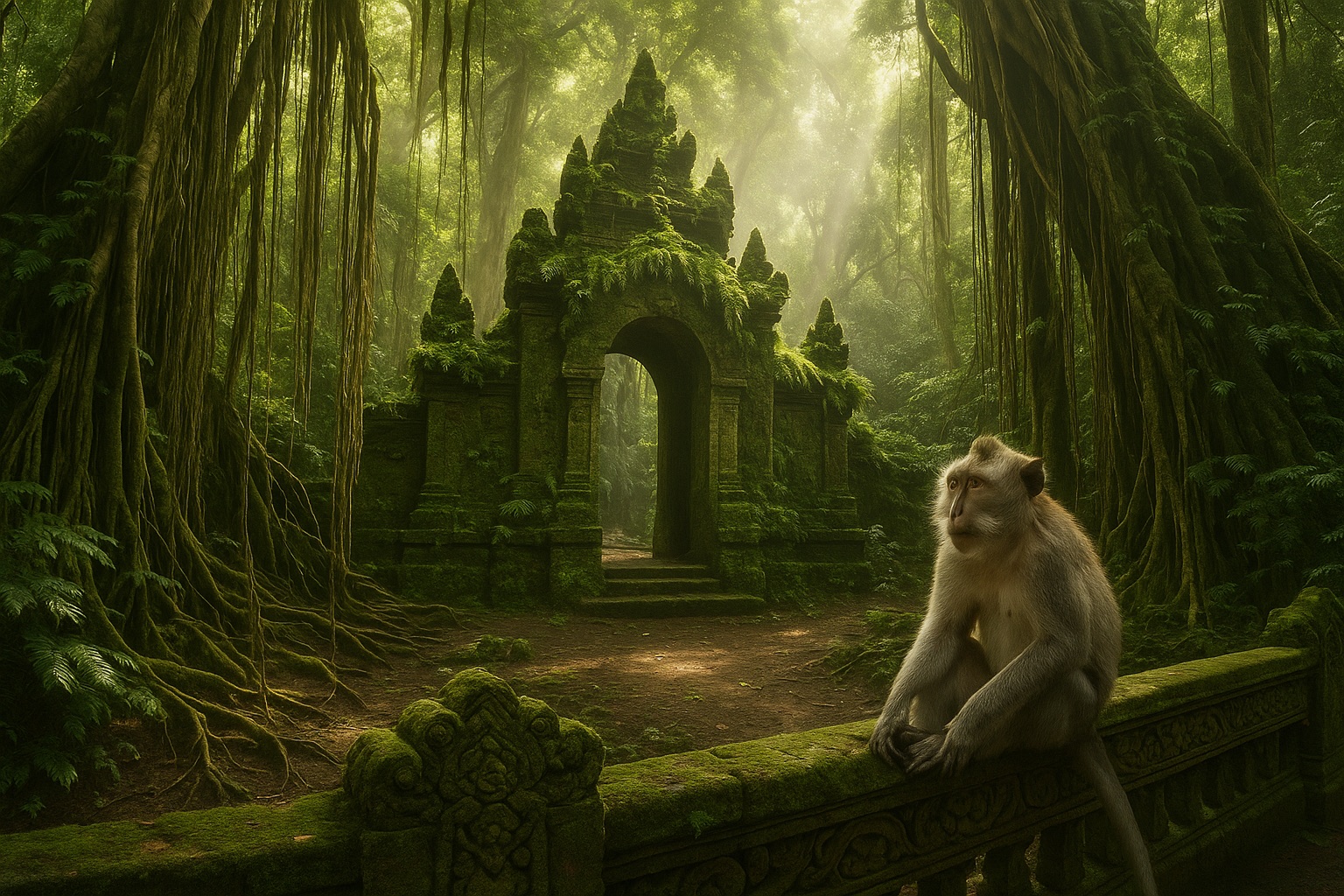 Cover image for Sacred Monkey Forest Ubud: Tempel, Makaken & uralte Banyanbäume